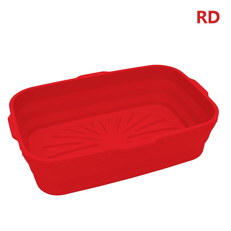Air Fryer Silicone Pot Rectangle, Reusable Air Fryer Silicone Basket For 5qt-8qt