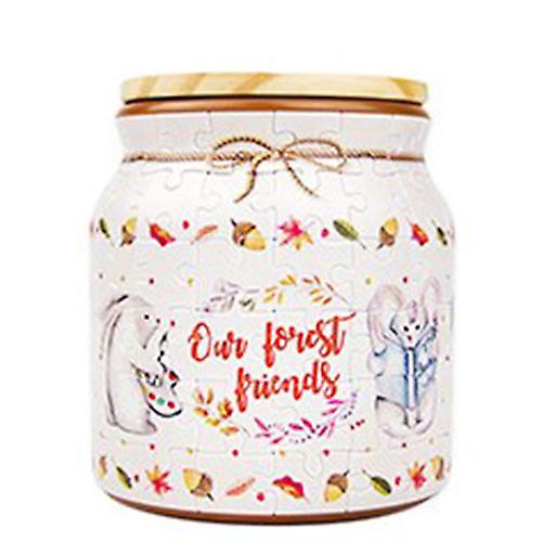 RABBIT AND SQUIRREL Pintoo Jar 96 Pieces Jigsaw Puzzle Water Resistant Ages 6+