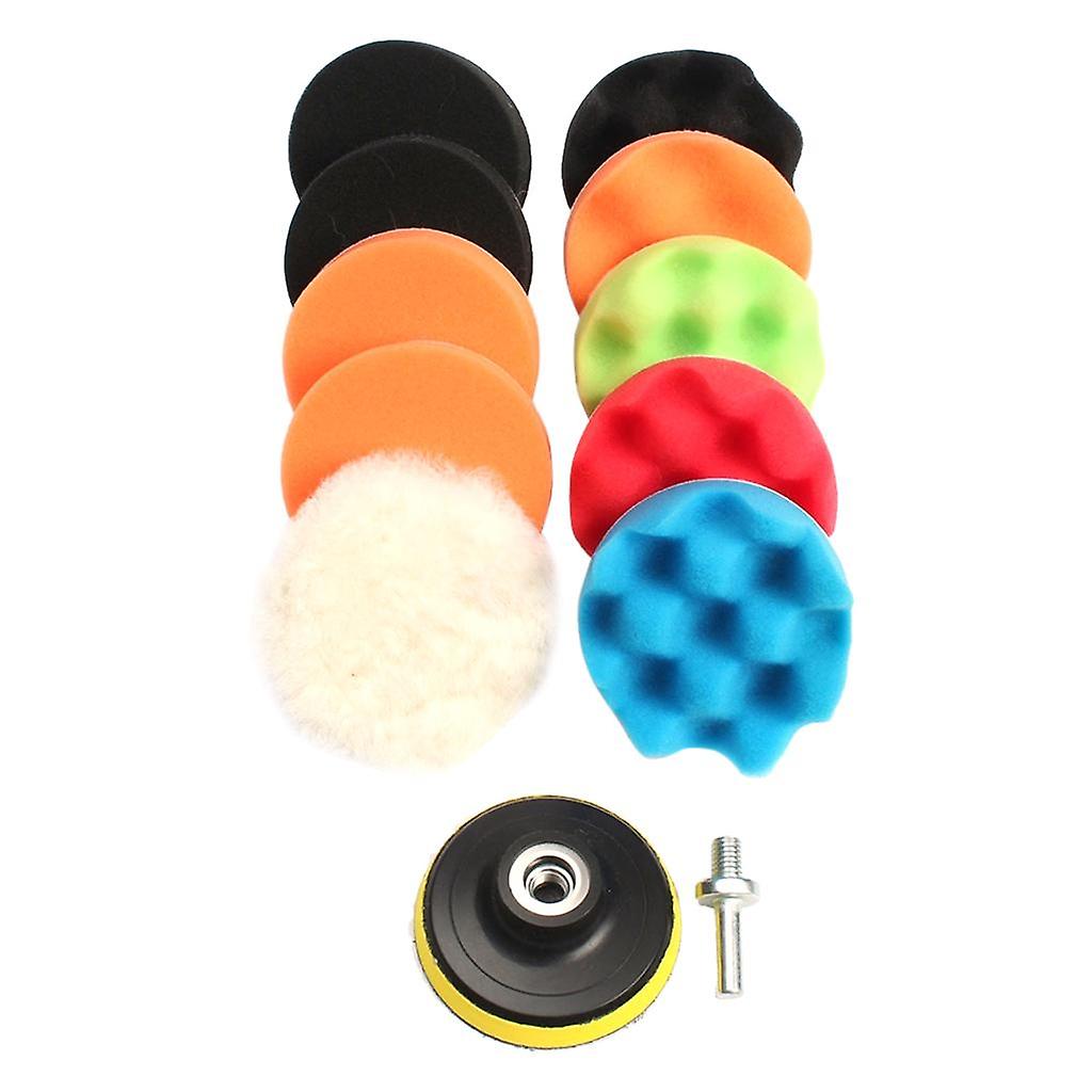 11pcs 3" Buffing Sponge Polishing Pads Kit Set For Car Polisher Buffer