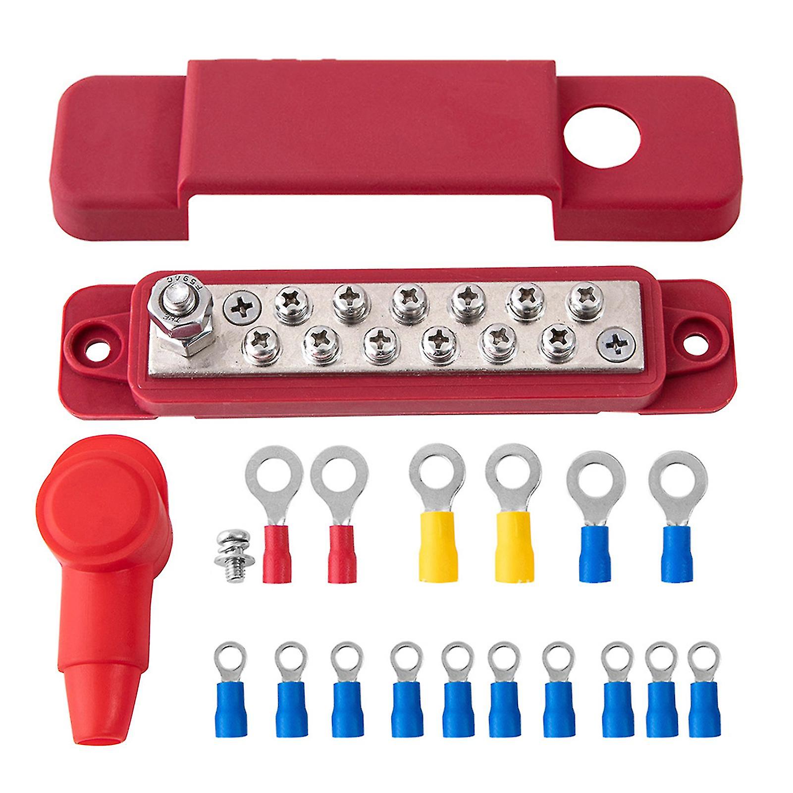 1 Set Terminal Junction Block Detachable Smooth Edge Reusable Rust-proof Easy To Connect Machine Repair Zinc Alloy Car Terminal Studs Battery P
