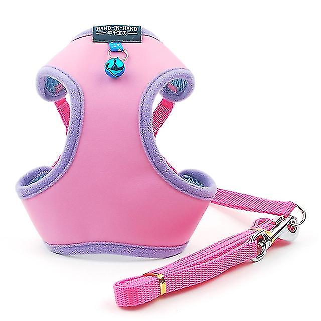 ペット猫ハーネスベストリーシュペット調節可能なハーネスベルウォーキングリーシュ付き子猫子犬小中型犬模造革