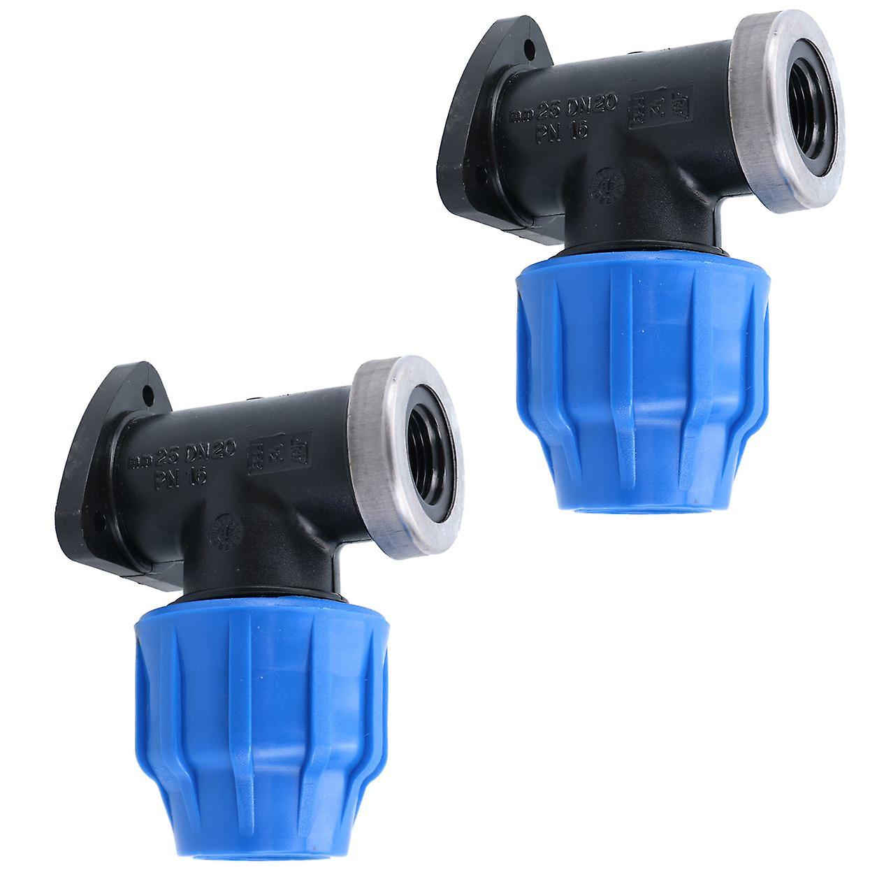 20mm x 1/2" MDPE Wall Elbow Outside Tap Fitting Threaded Connector Bend 2PK