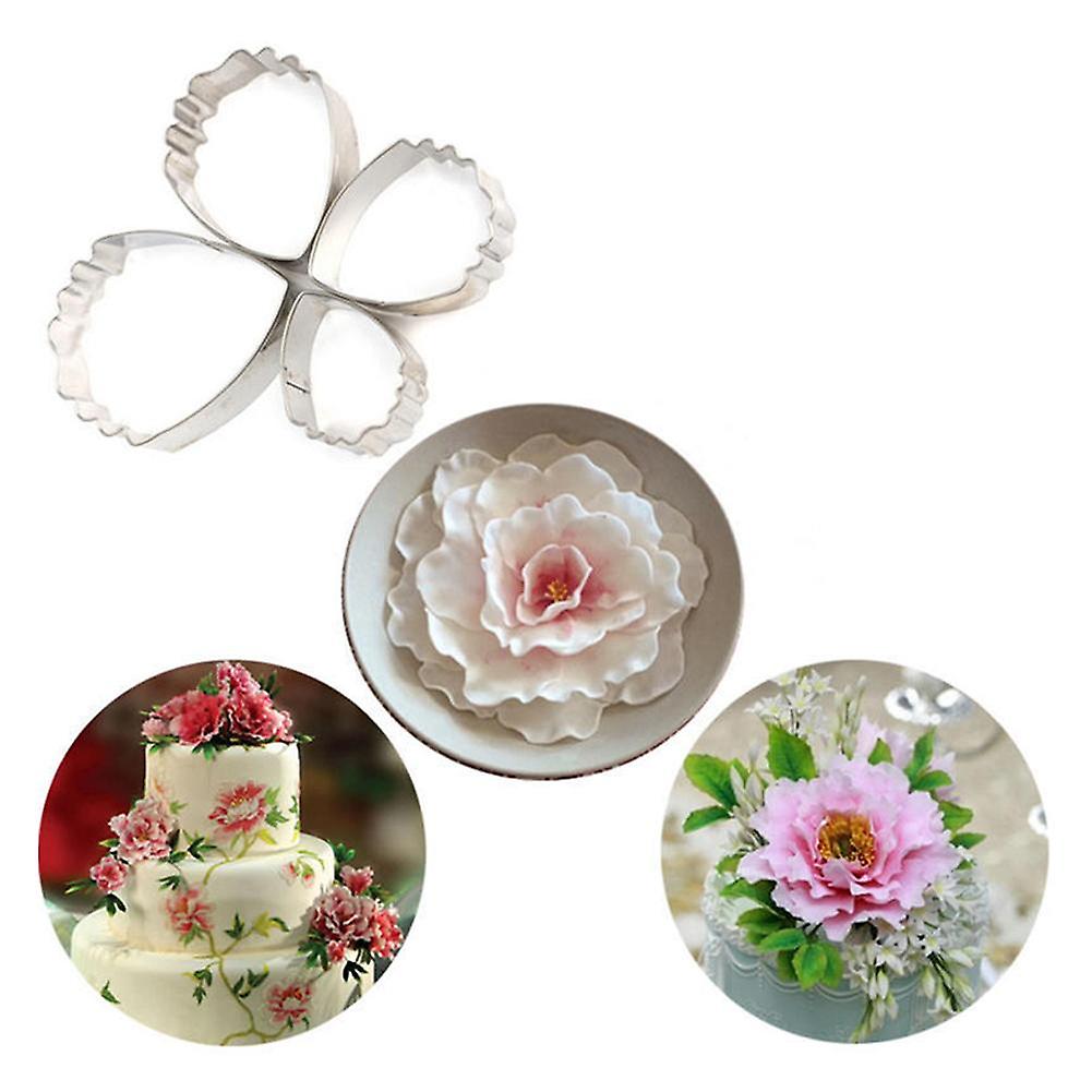 ZHOUBA 7Pcs Peony Flower Cookie Cutter Cake Mold Decorating Fondant Bread Baking Tool