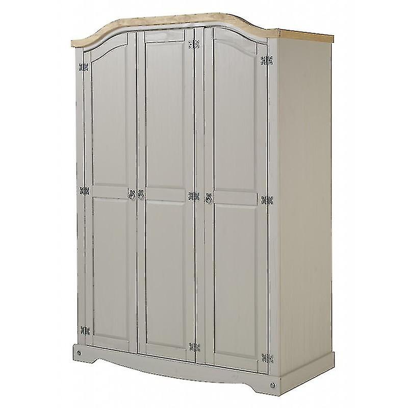 Corona Grey Wax 3 Door Arch Top Wardrobe