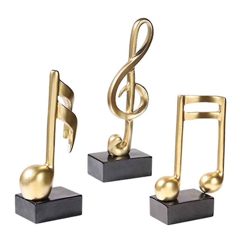 3 Pcs Nordic Style Music Note Ornament Music Shape Sculpture Figurine Statue