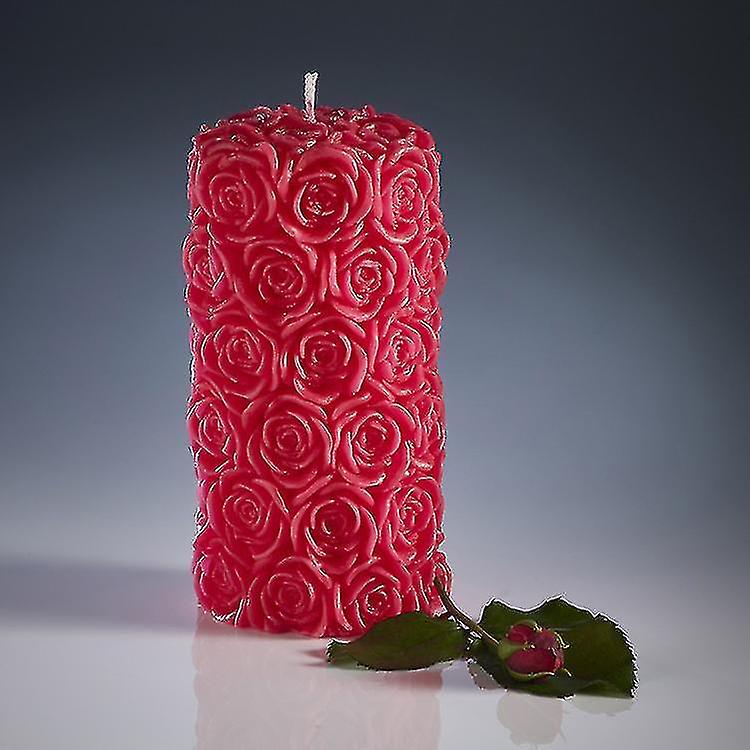 Handmade And Wedding Use High Quality Paraffin Art Candles Rose Carved Column Candles