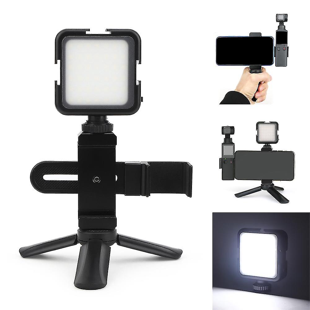 Aluminium Alloy Phone Support For Fimi Palm Handheld Ballhead Camera With Led Light 6000k Mini Tripod Phone Clip Set