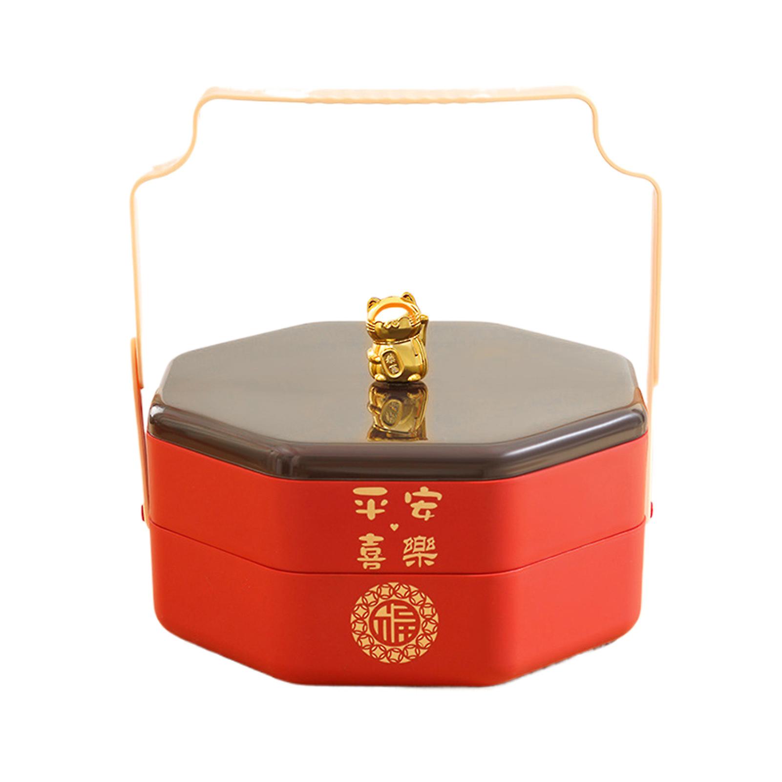 Snack Box Multi-compartment Divided Serving Tray Lucky Cat Design Food Storage Container For Home Parties Picnics