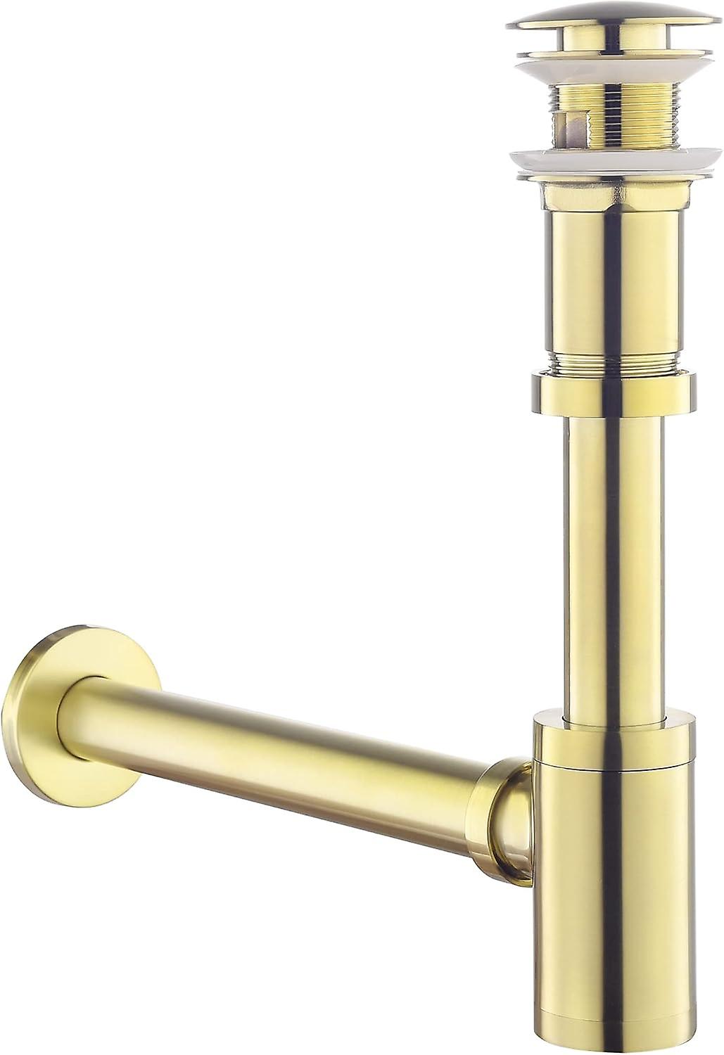 Kit – Siphon with Waste with Overflow for Brushed Brass Design Anti-Odor Siphon, 1 1/4 Siphon Sifon