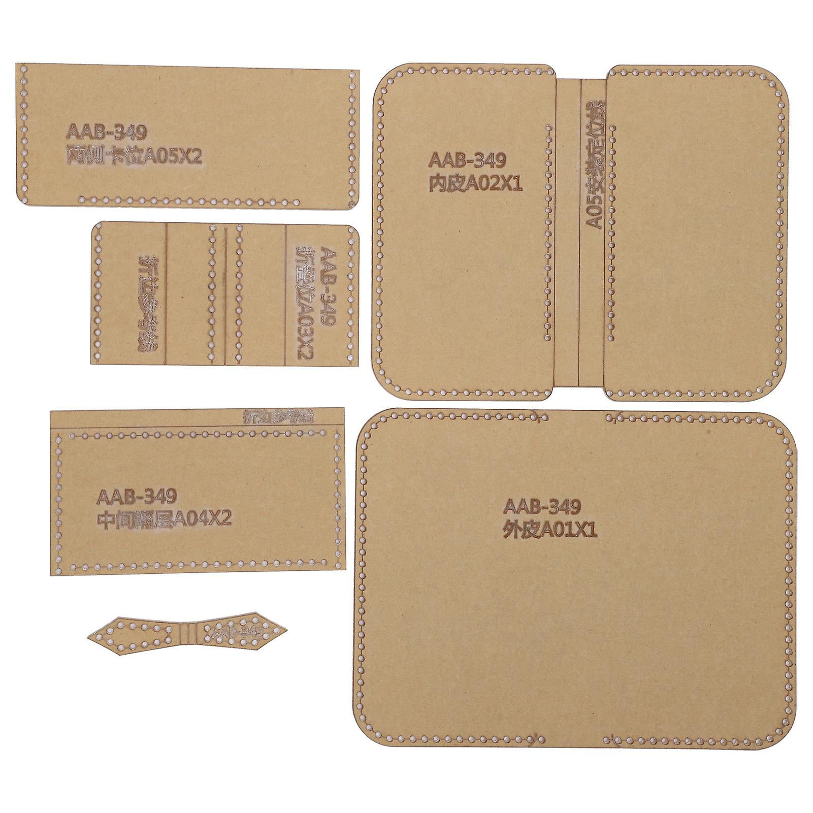 6pcs Acrylic Wallet Template Handmade Leather Craft Pattern Wallet Cartoon Pattern