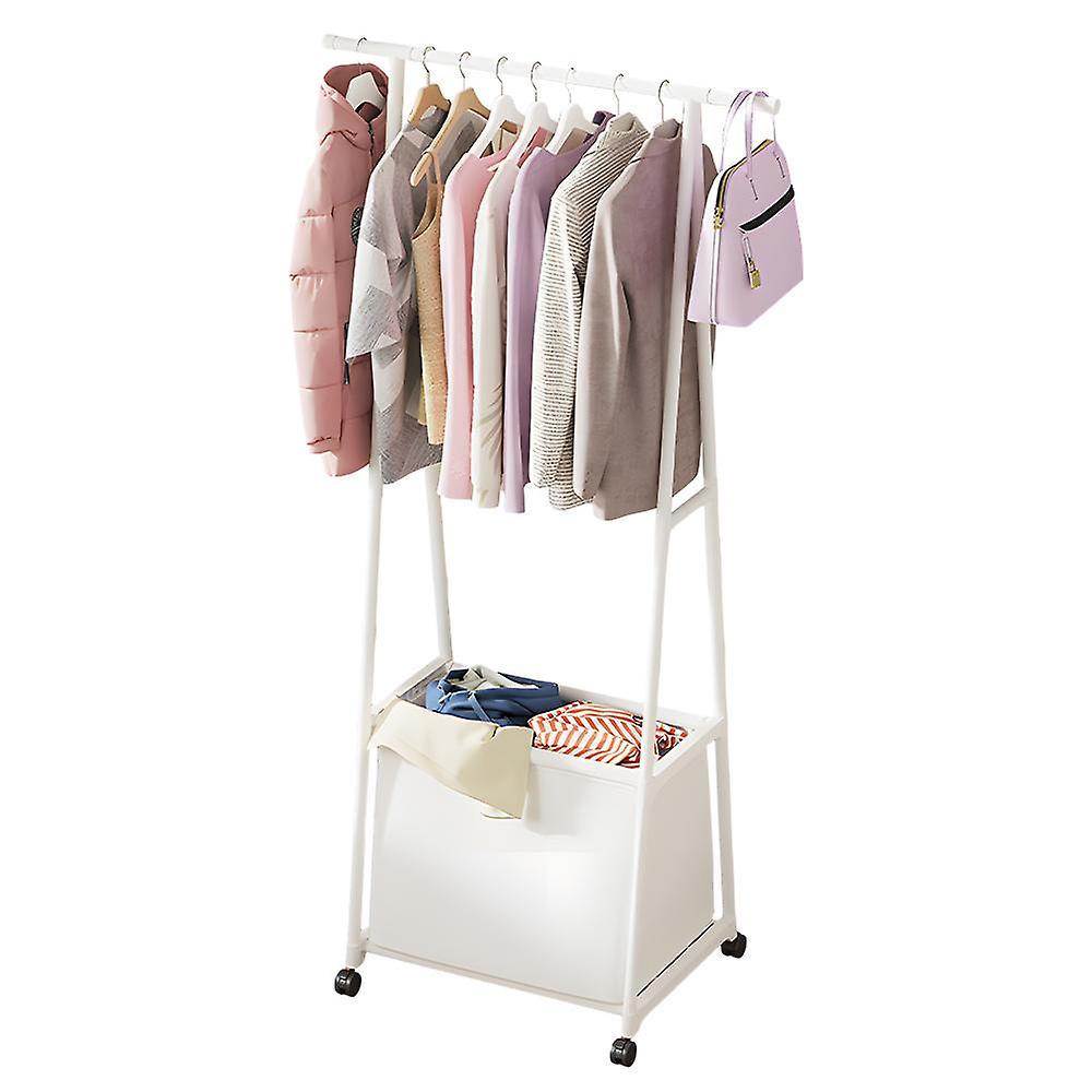 Clothes Rack with Large Storage Bag Removable Clothes Organizer Stand on Wheels 2-in-1 Freestanding
