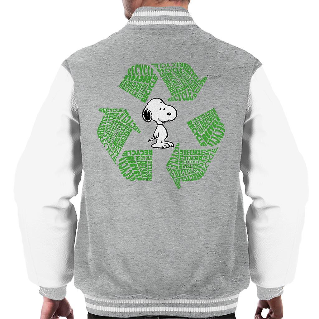Peanøtter Snoopy Resirkulere Sign Menn's Varsity Jakke