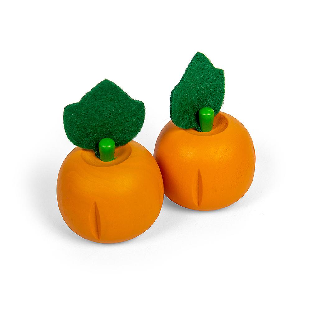 Bigjigs Toys 2 x Wooden Pumpkins, Wooden Play Food, Pretend Cooking Toys