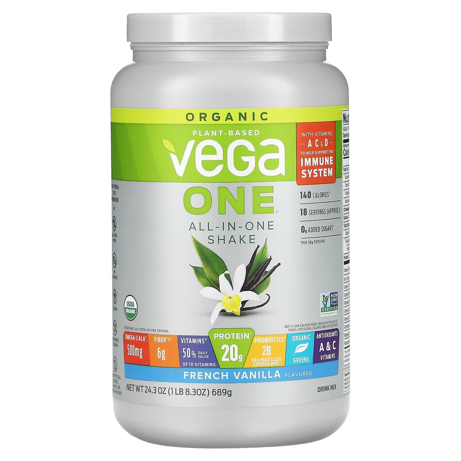 Vega, One All-In-One Shake, French Vanilla, 1 lb 8.30 oz (689 g)