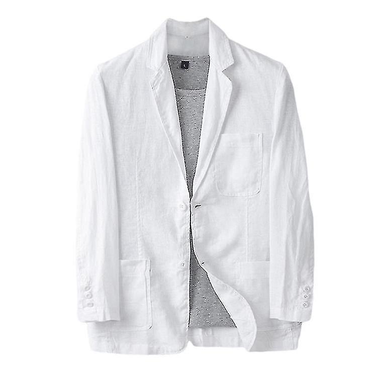 Men's Linen Blazer Lightweight Jacket Coat Two Button-xdd
