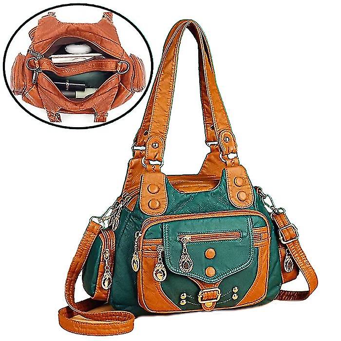 Soft Leather Retro Handbag Women Casual Large Capacity Tote Bag Shoulder Purse