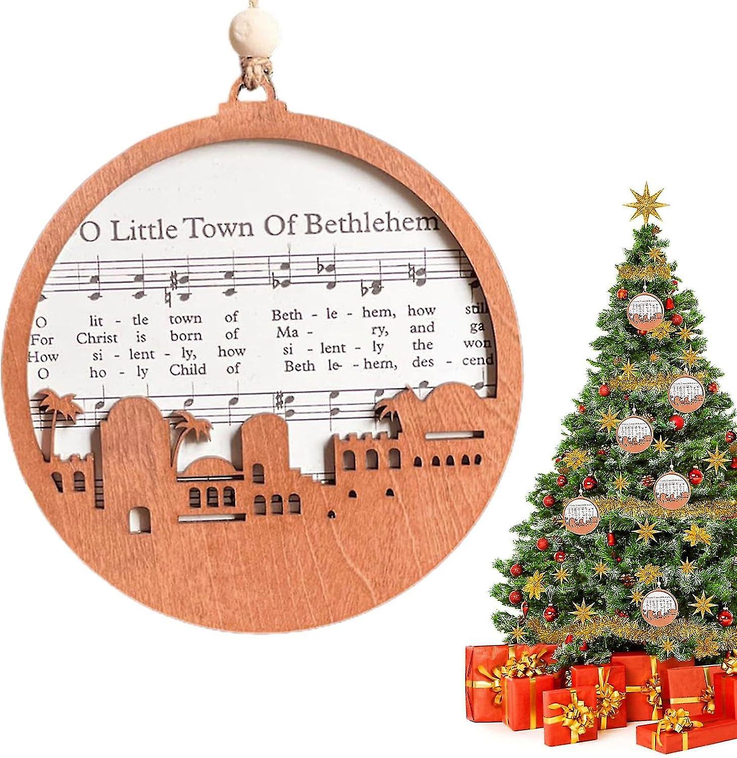 楽譜のキリスト降誕の飾り木製の楽譜の飾り - ツリーの飾り、クリスマスの飾り