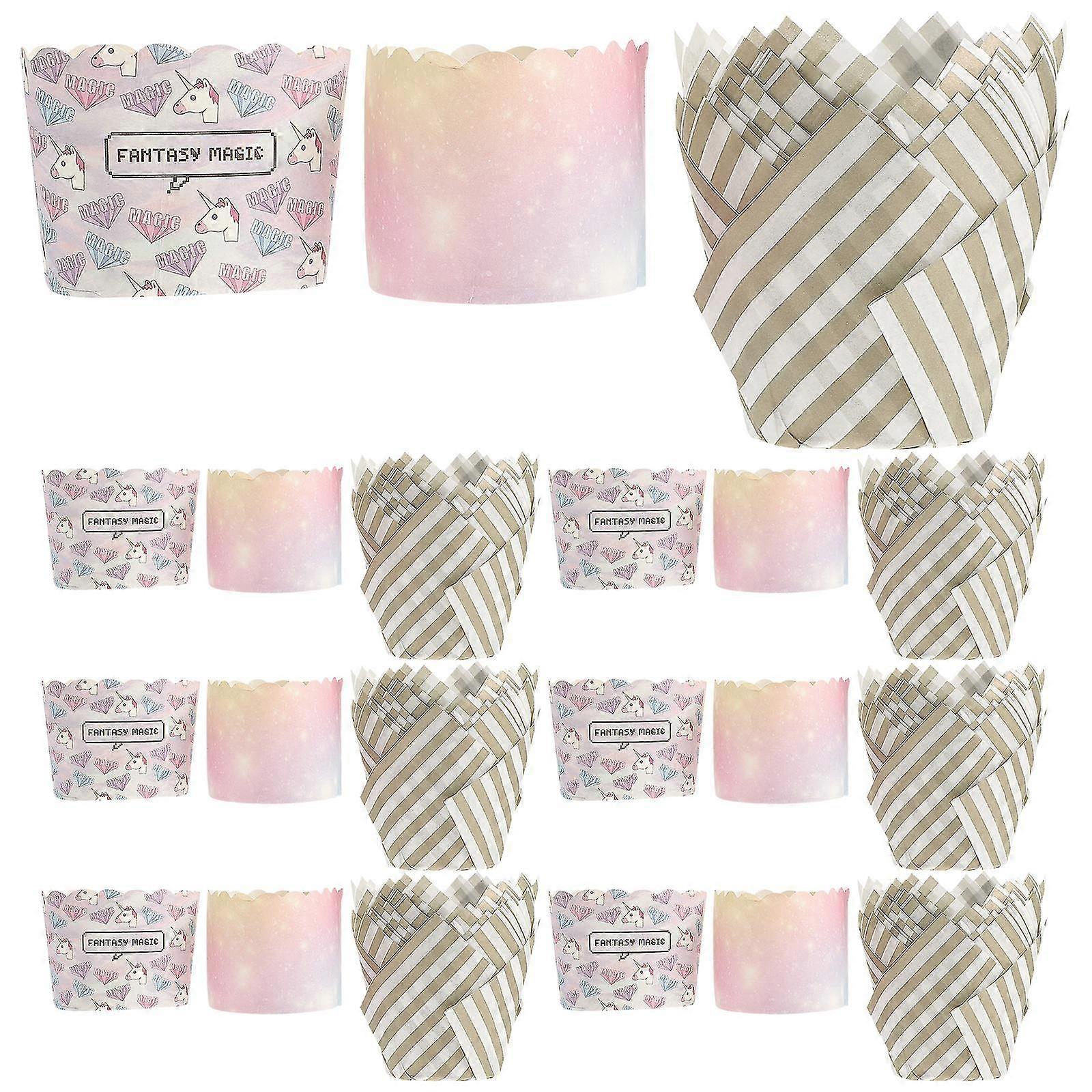 100Pcs Cupcake Liners Cupcake Wrapper Muffin Liners Baking Cups (Random Color) Z