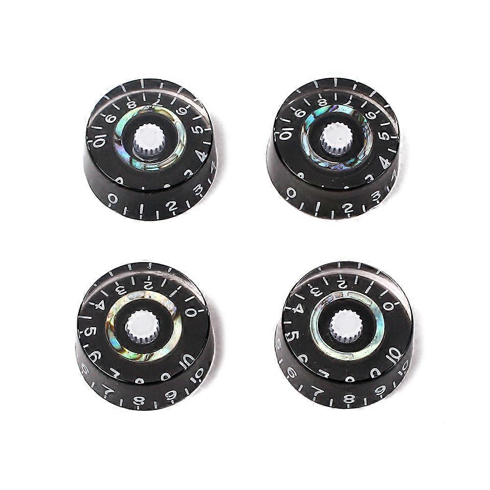 4pcs Black Electric Guitar Knobs Abalone Blue Green B-Stock