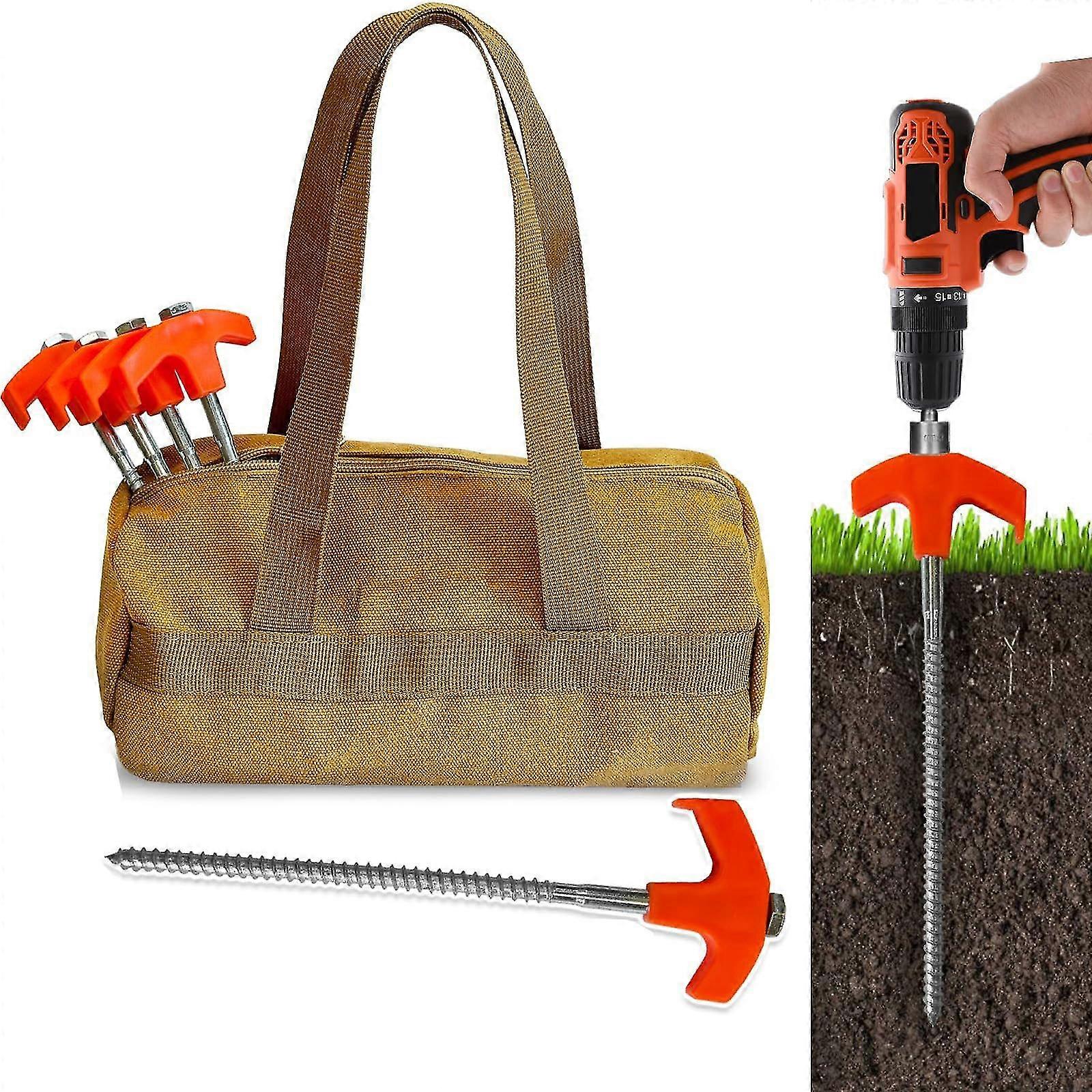 Tool Boxes 241728Hexagonal Luminous Nail 8in Screw In Tent Stakes - Ground Anchors Screw In241728
