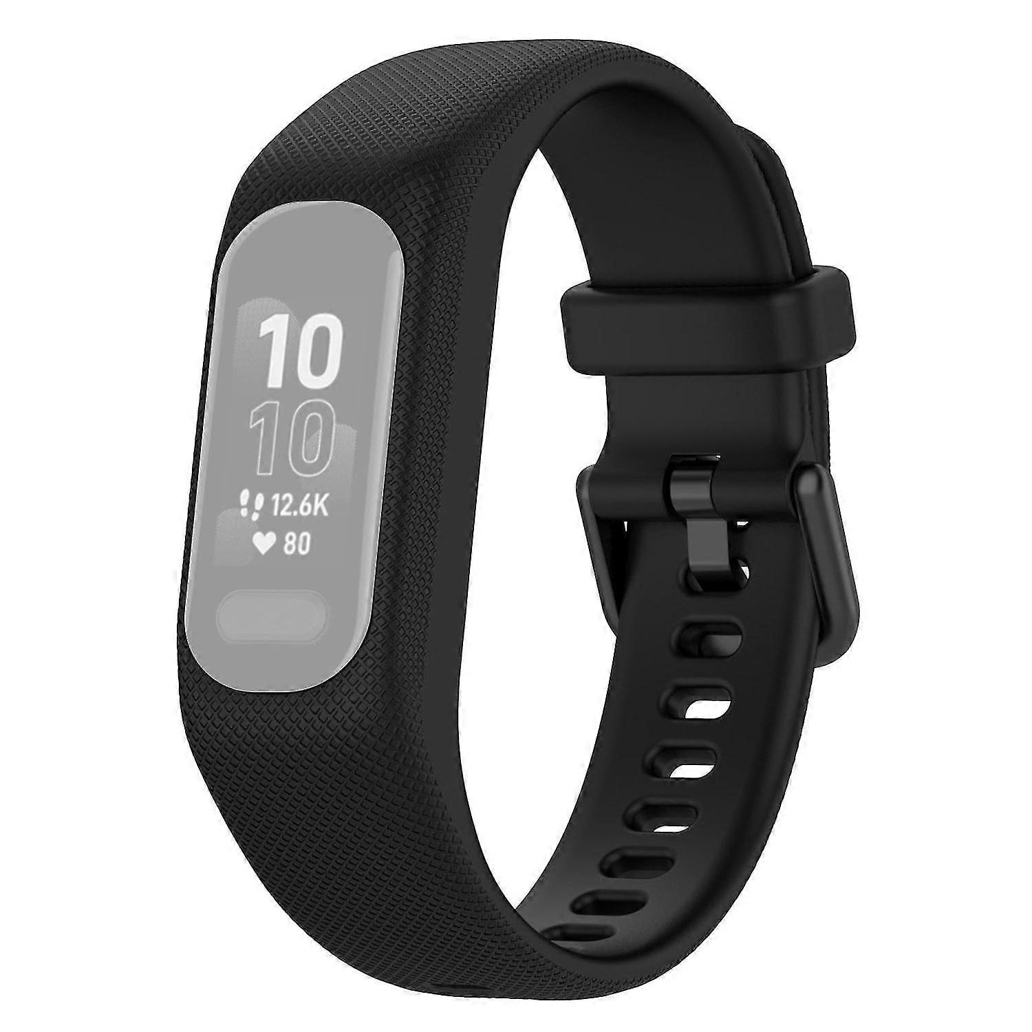 For Garmin Vivosmart 5 Anti-scratch Silicone Watch Band with Case Protector Wrist Strap-Army Green