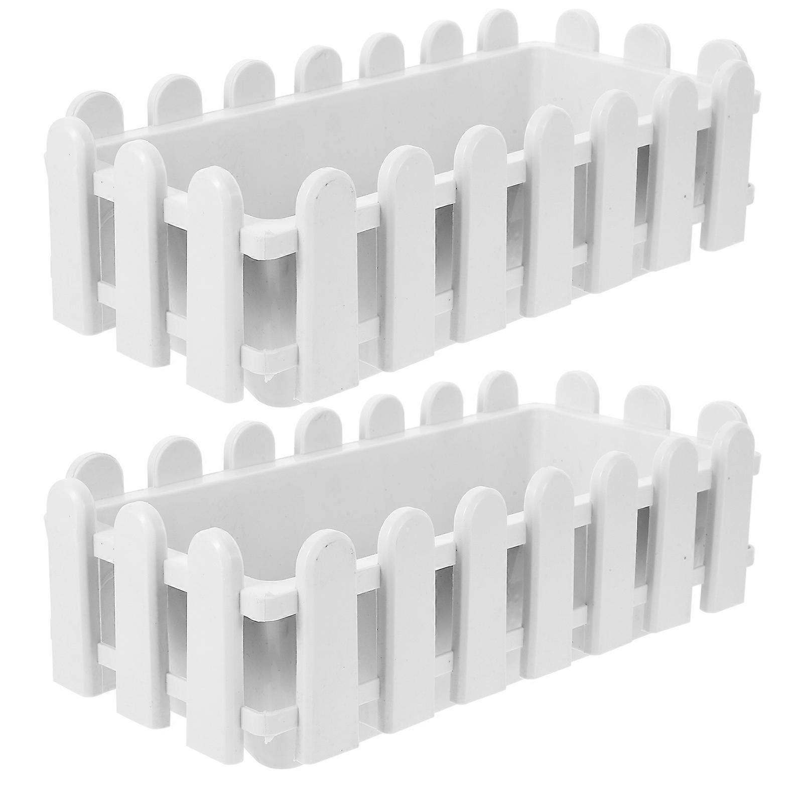 2pcs फ्लावरपॉट आयताकार खेती पॉट रसीला पौधा कंटेनर विंडो प्लांटिंग बॉक्स