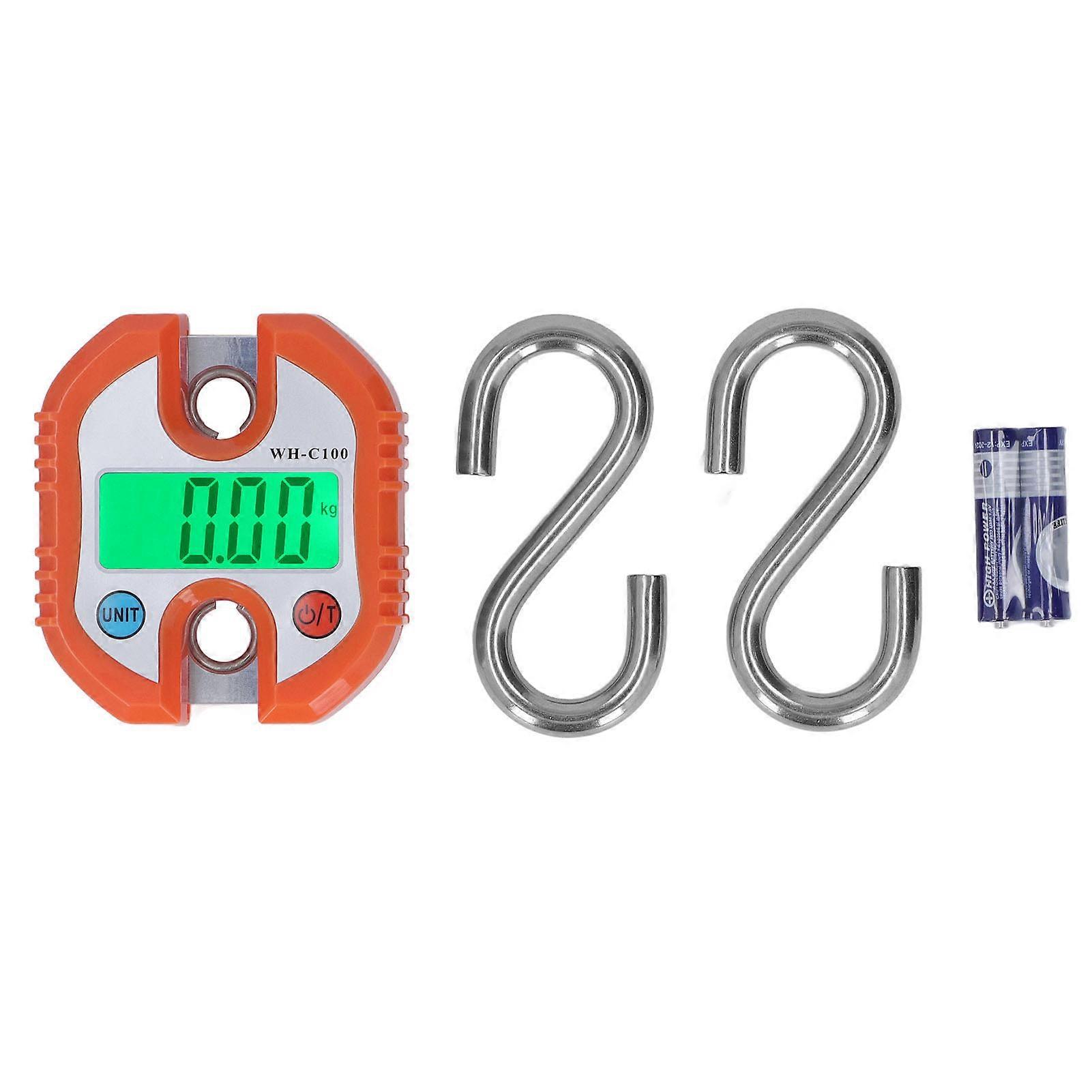 Hanging Scale Lcd Digital Display 150kg Range Weighing Tool For Warehouse Luggage Black
