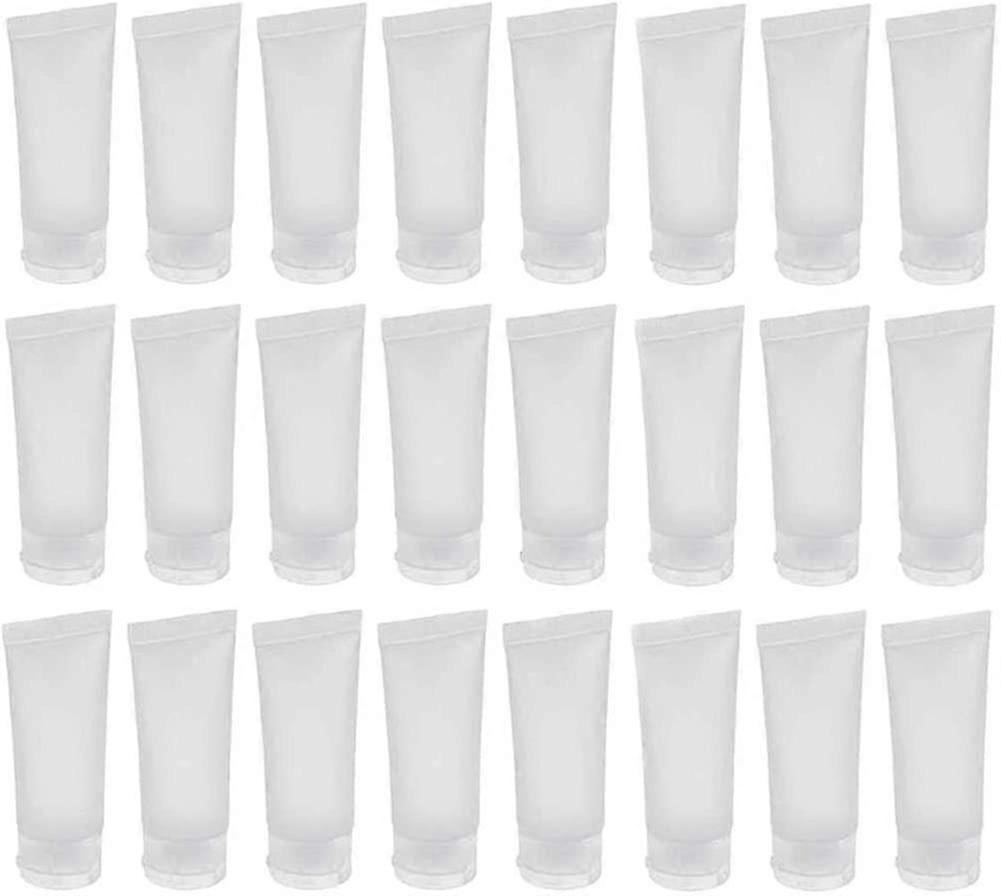 24pcs 100ml/3.4oz Empty Portable Refillable Clear Plastic Cosmetic Soft Tubes