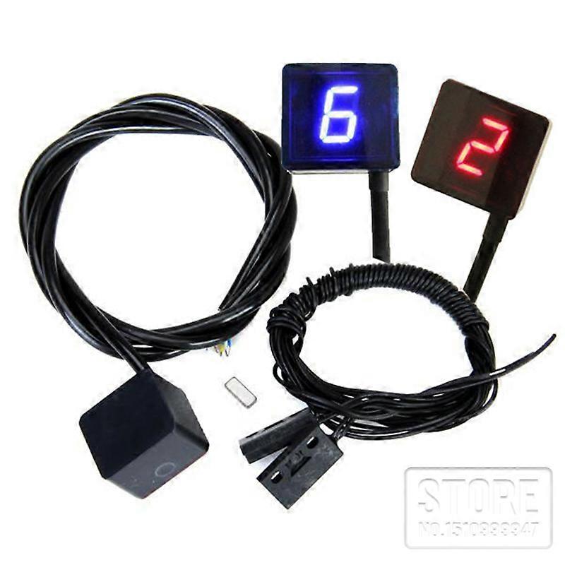 BLUE/RED Universal Strong magnet Ultra thin Motorcycle 6 Speed Digital Gear Indicator Motorcycle Display Shift Lever Sensor