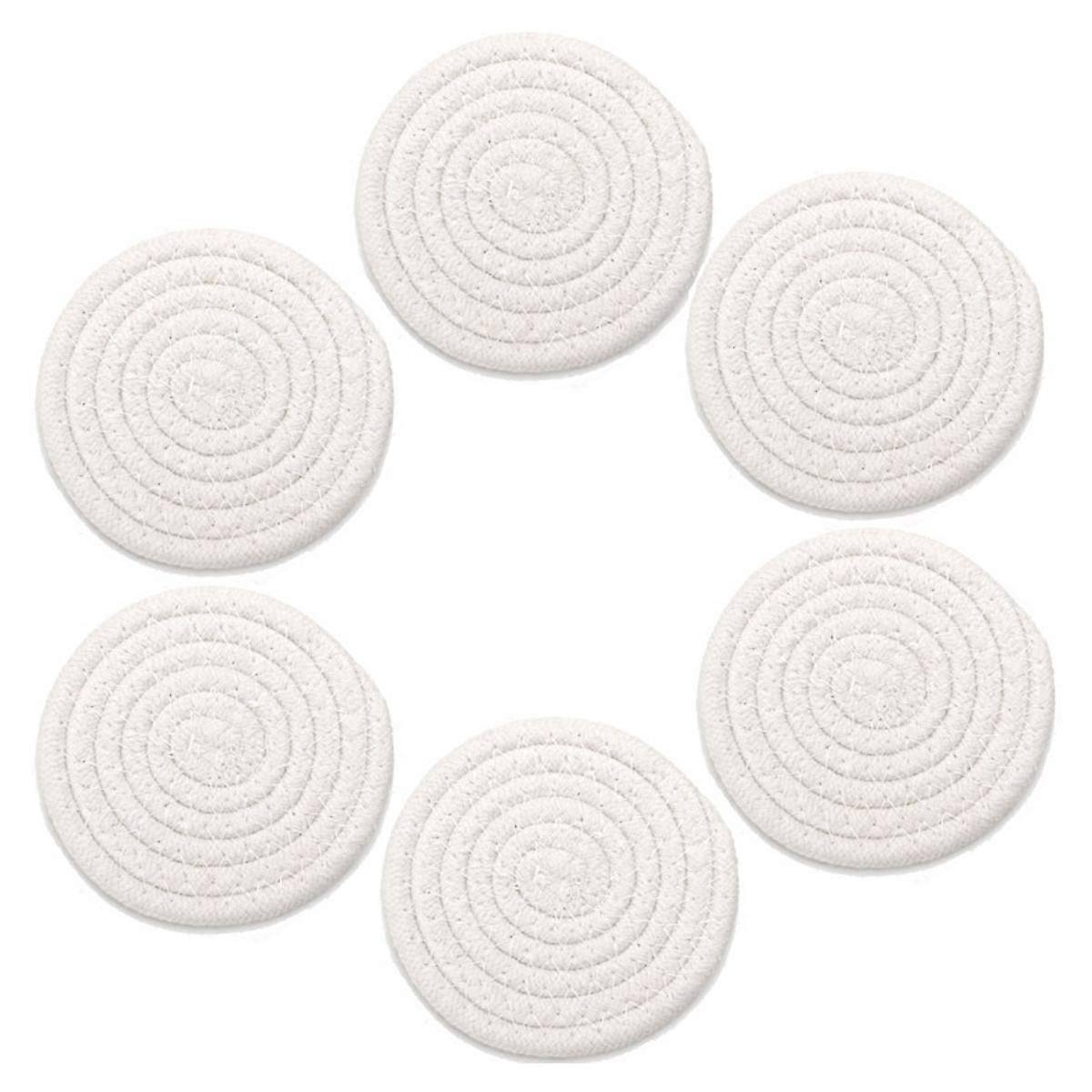 Porta-copos absorventes para bebidas Porta-copos tecidos à mão (4,3 polegadas, redondos, 8 mm de espessura)