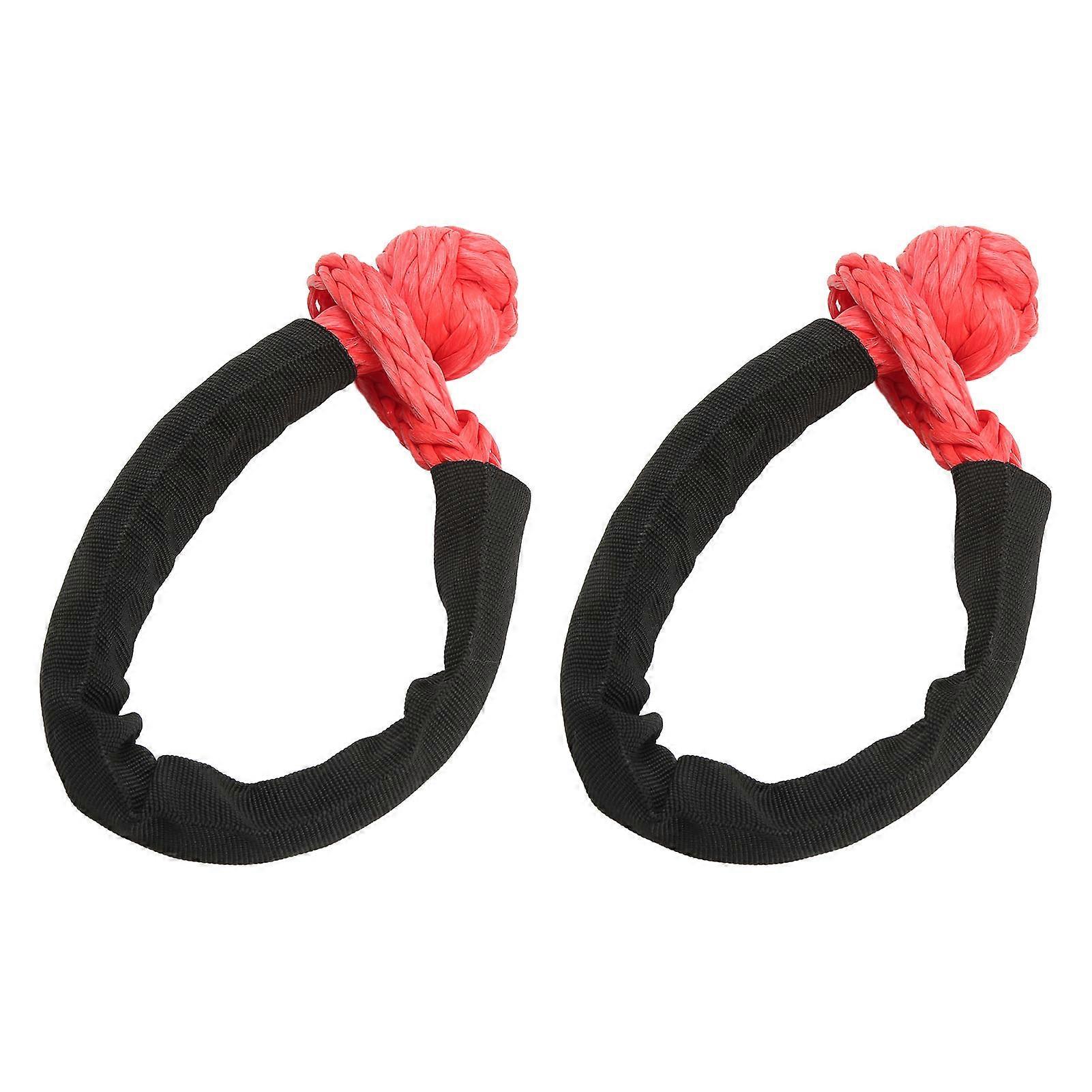 2個10mmソフトシャックル39683ポンドブレーキング強度牽引シャックルロープポータブルライトウェイトウェアプルーフ車ATV SUVトラックボートYEMAA