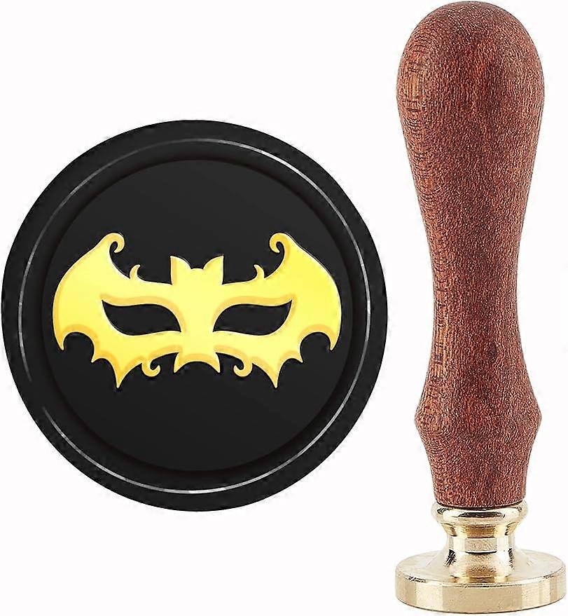 1Set Bat Wax Seal Stamp Halloween Sealing Wax Stamps 30mm Retro Vintage Removable Brass Stamp Head with Wood Handle