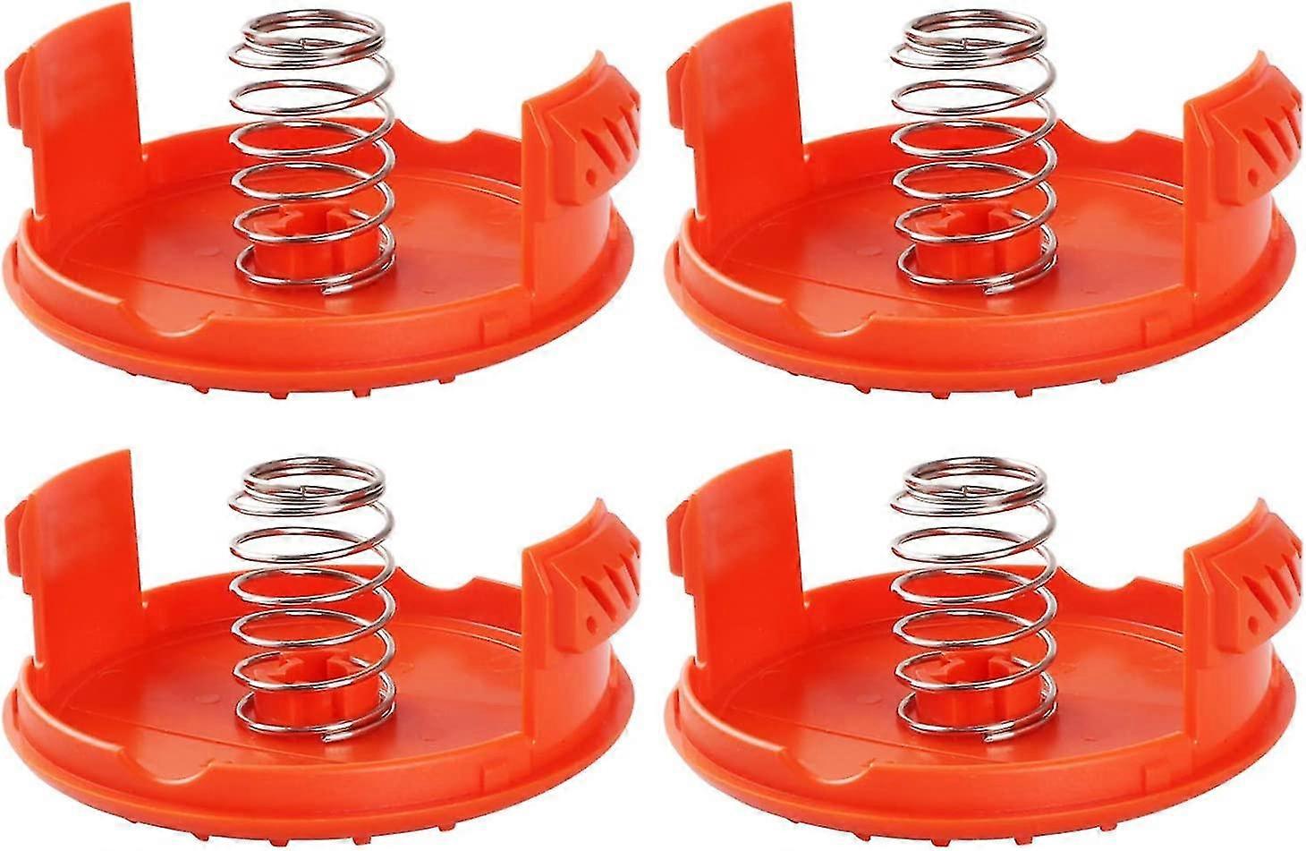 4pcs Spool Caps + 4pcs Springs Spare Parts Accessories Compatible With Black+decker Rc-100-p String Trimmers