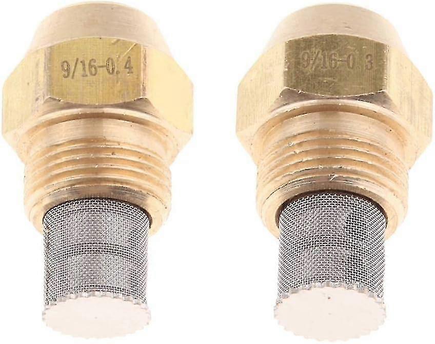 2 Stück Messing-Ölofen-Düse Ölbrenner-Sprühdüse 9/16 Zoll 0,3 und 0,4 mm