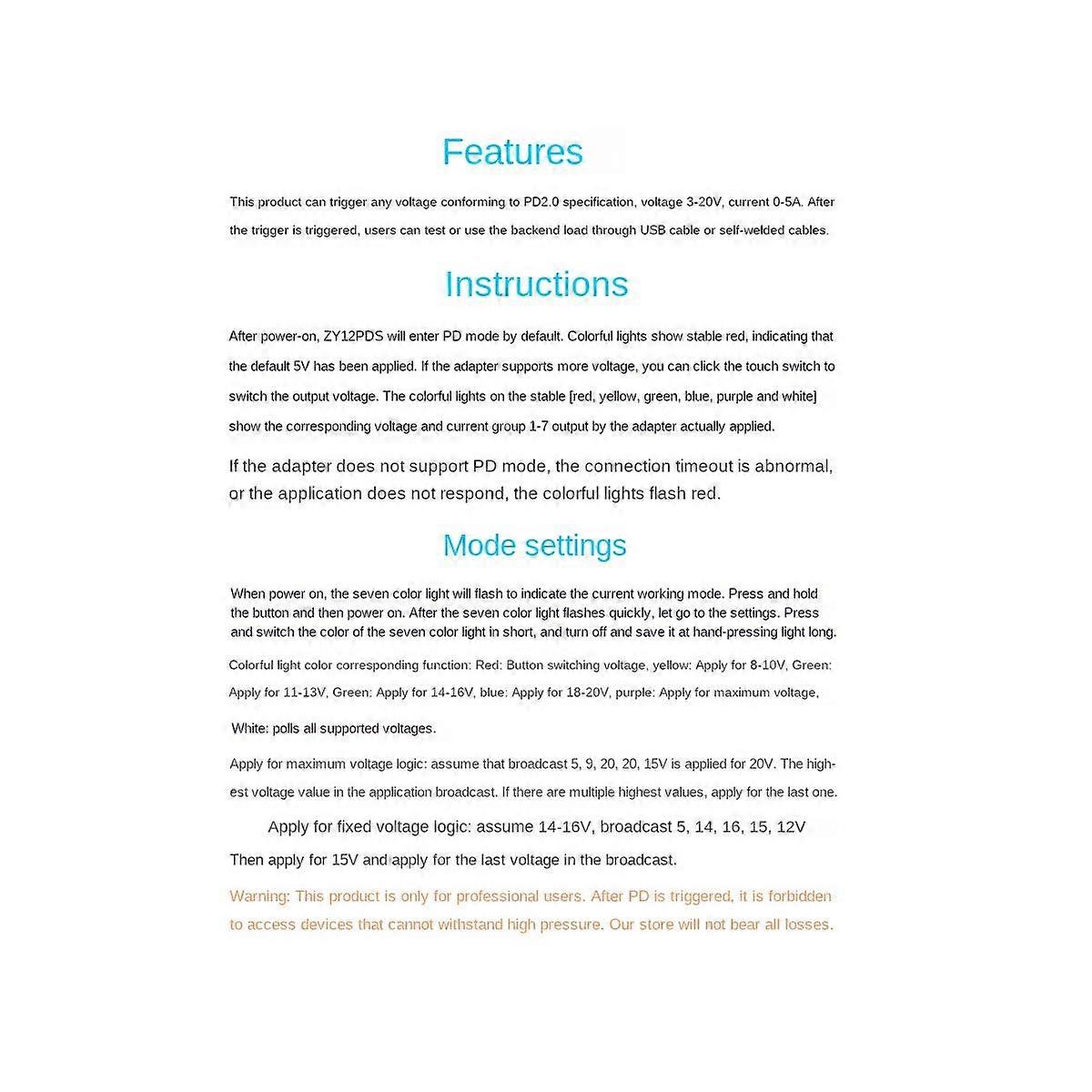 2 Pcs ZY12PDN USB-C PD2.0/3.0 to DC Converter Power Supply Module Decoy Fast Charge Trigger Poll Po