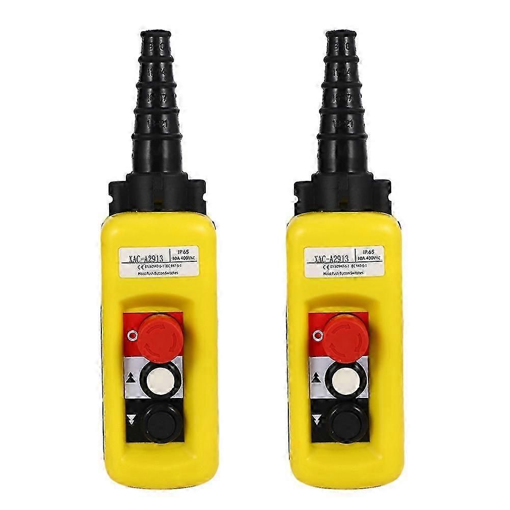 2X Lift Control Pendant XAC-A2913 Waterproof Handheld Pushbutton Switch with Electric Hoist Handle