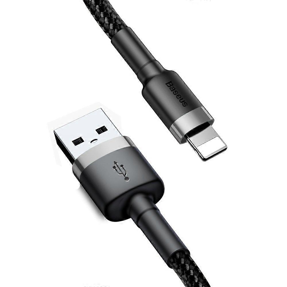 Baseus Cafule USB-A til Lightning Kabel Q.C 3.0, 2A, 3m - Grå/Sort