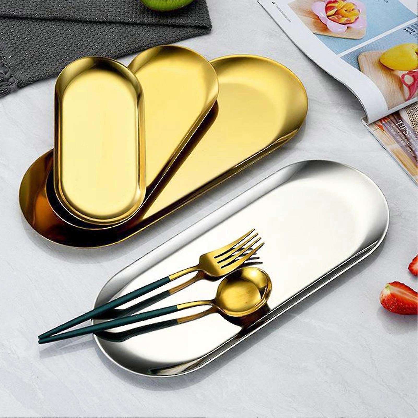 3pcs/set Nordic Style Oval Shape Dessert Tray Different Size Bathroom ...