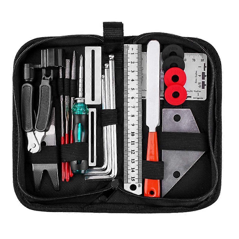 Guitar Repair Maintenance Tool Kit 3 in 1 String Winder Leveling Ruler Fret Sanding File(Guitar Repair Maintenance Tool )