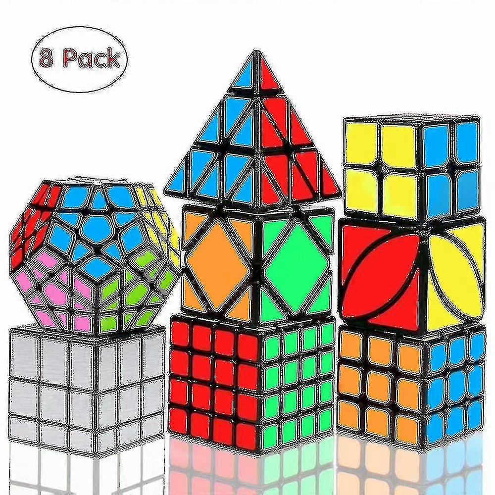 Speed Cube -setti, Magic Cube -paketti 2x2 3x3 4x4 Pyramidilelupalapelit Kuutio lapsille ja aikuisille 8 kpl setti