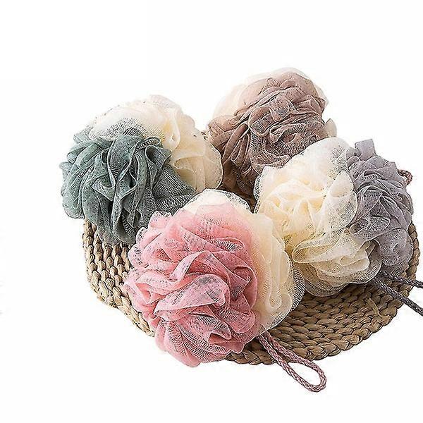 4-Pack Lace Mesh Loofah Bath Sponges - Multi-Color