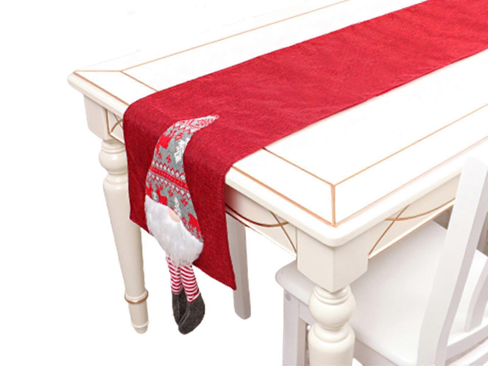 Christmas Table Runner Xmas Table Decoration for Holiday Home Decor Red