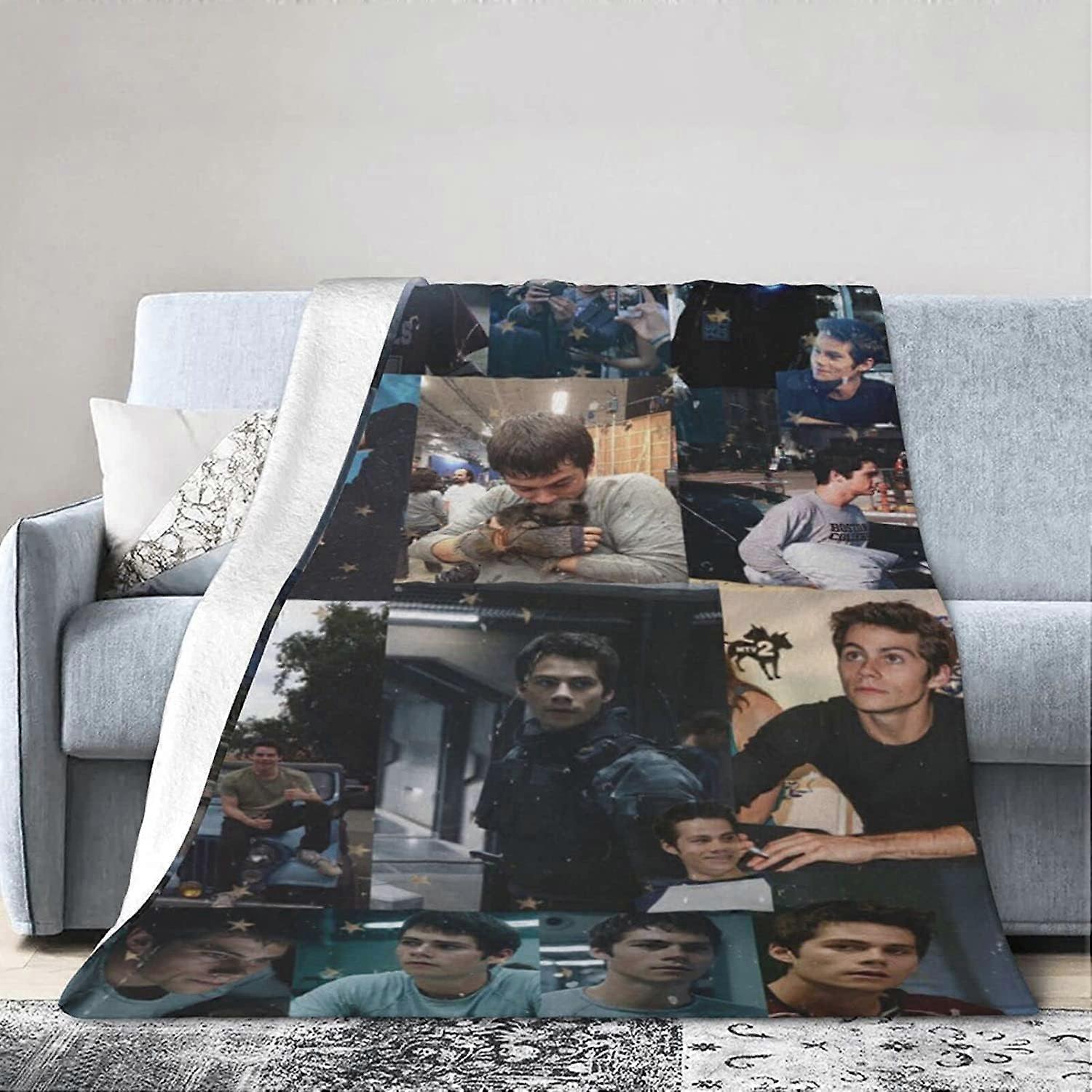 Fleecefilt för bäddsoffa camping, Super Soft Lightweight Mysig Lyx Flannel Sängfilt, Dylan Thomas O'Brien Fluffy Plysch Sofffilt Thr-EDFR409