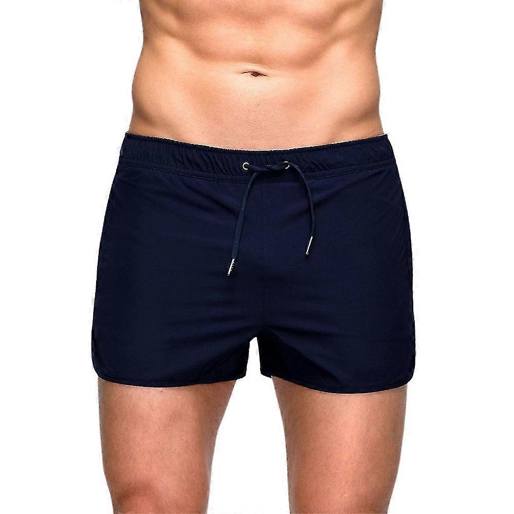 Men Solid Mesh Casual Drawstring Shorts Gym Running Sports Short Pants
