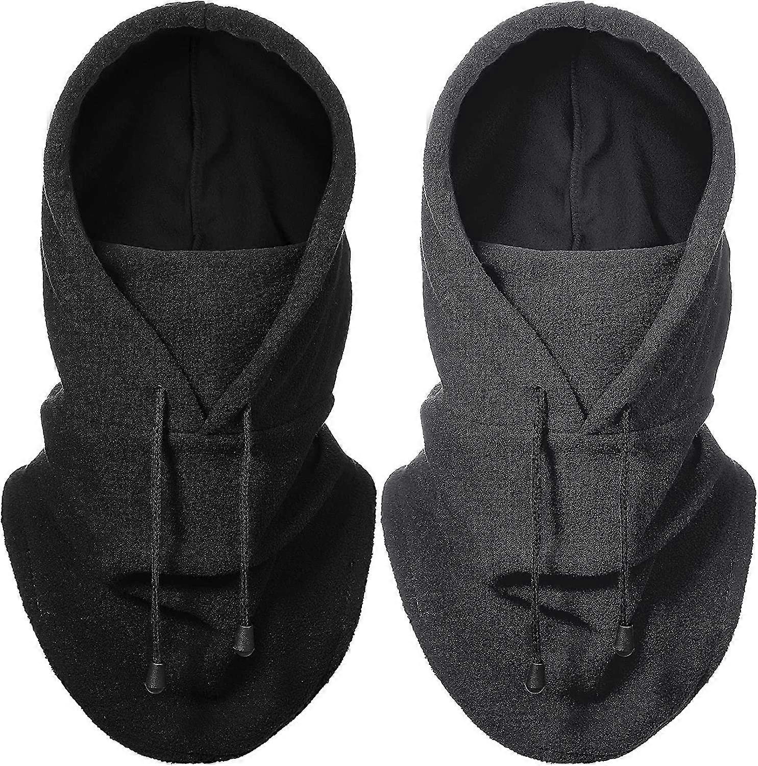 2er-Pack Thermo-Sturmhaube Winddichter Ski-Gesichtsschal Fleece-Kapuze Winter Warmes Geschenk