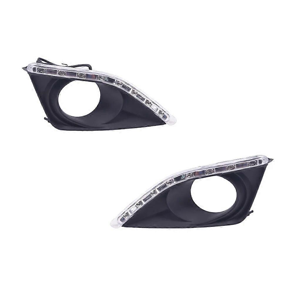 For Car 1 Pair LED Daytime Running Light Front Fog Light Cover Frame Driving Lamp DRL For Toyota Corolla 2007 2008 2009 2010