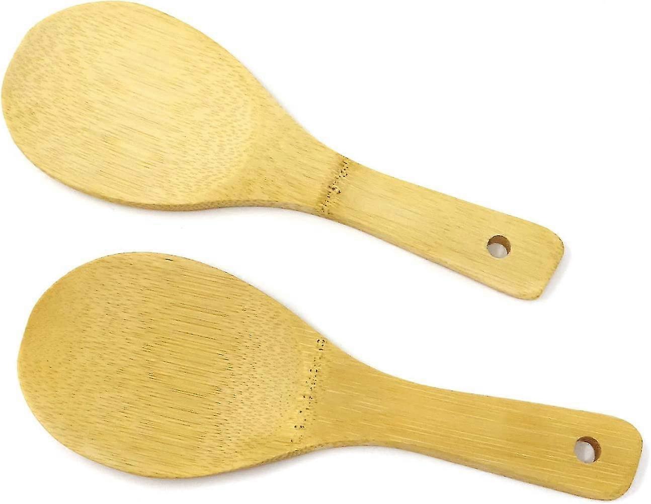 2pcs Bamboo Rice Scoops Paddles For Kitchen (20cm)