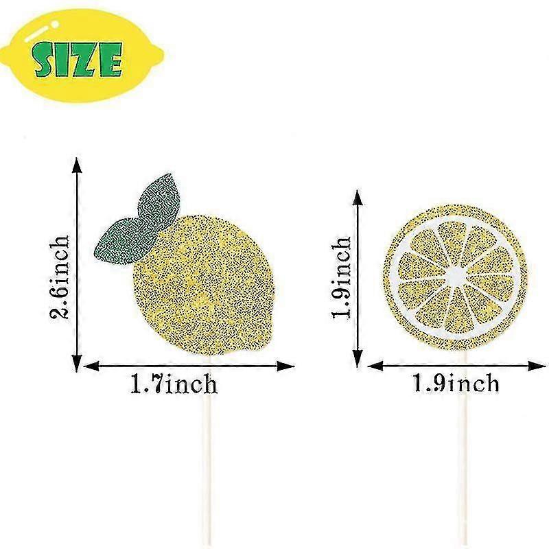 12pcs Creative Lemon Cake Inserts Party Cake Inserts Birthday Cake Inserts