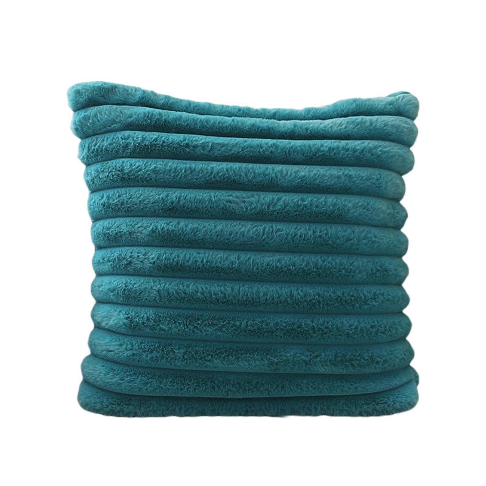 Cushion Cover Stripe Design Good Comfort Soft Touch Anti-fouling Decorative Faux Rabbit Fur Plush Throw Pillow Cover Home Supply KAESI