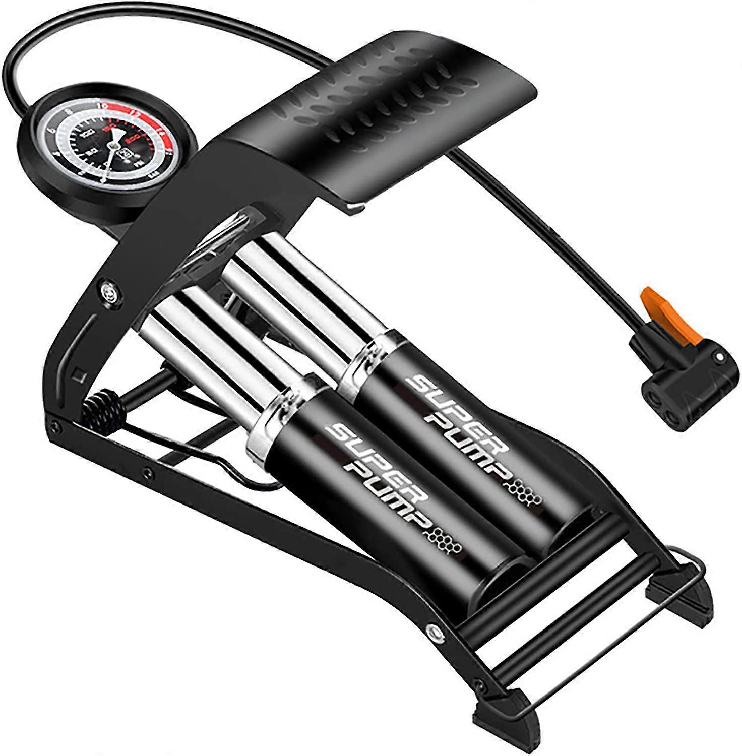 Double Cylinder Bike Pump,Double Barrel Foot Pump,Bike Foot Pump